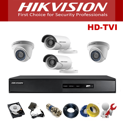 Lắp đặt trọn gói bộ 3 Camera IP Hikvision 2MP